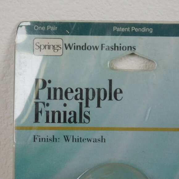 Pineapple Finials New One Pair NeoClassic Decorative Whitewash Finish Springs - Picture 5 of 8